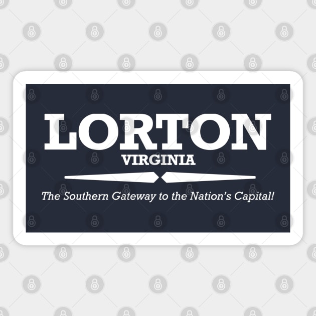 Lorton, VA - White Print Magnet by Swift Art